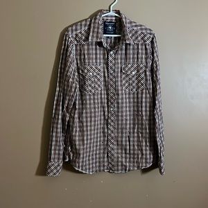 Colourful plaid snap up shirt l2